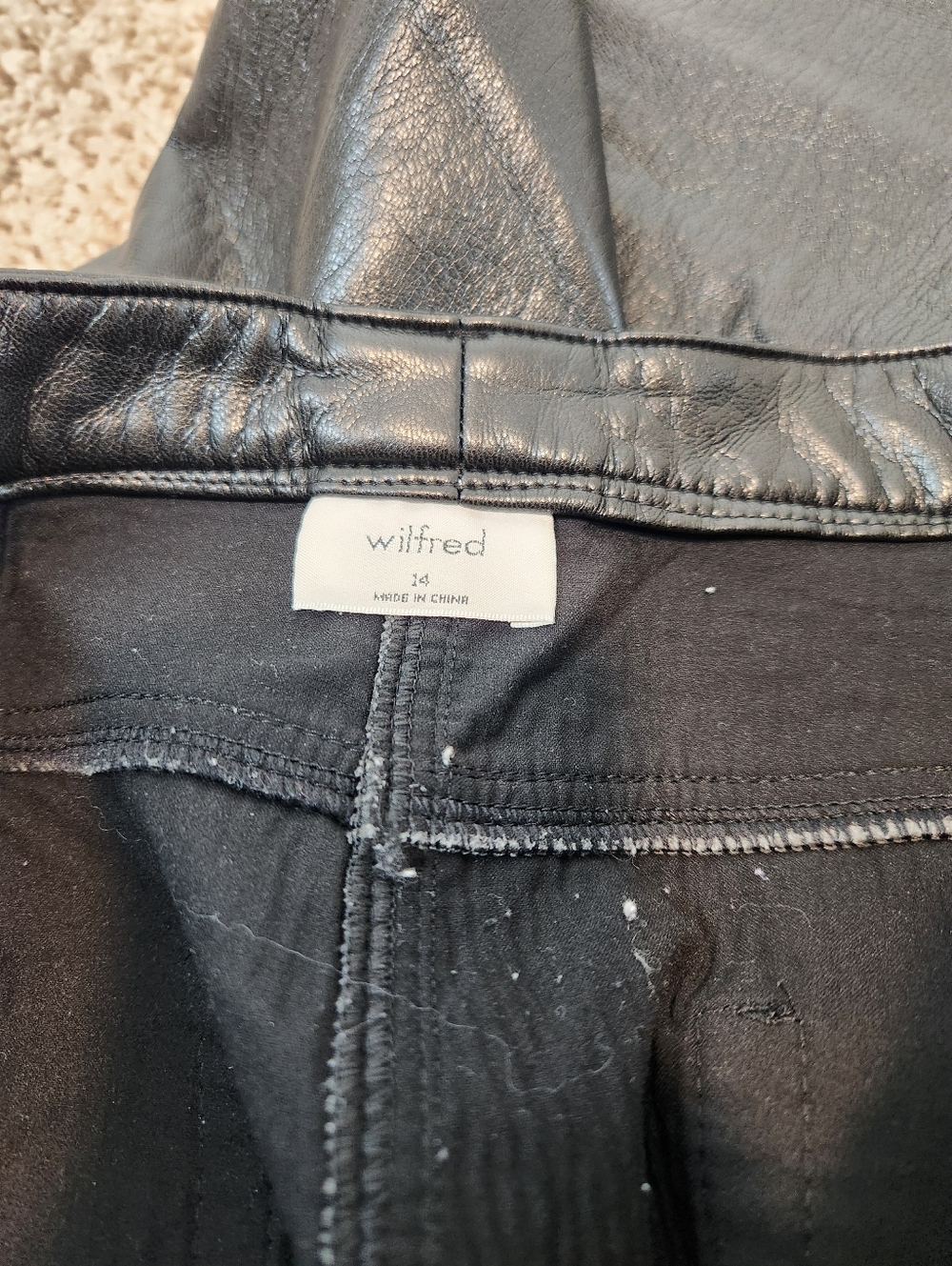 Aritzia Wilfred The Melina Faux Leather Straight Leg Pants In Black Size 14 - Picture 5 of 11